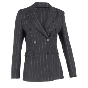 Remain by Birger Christensen Katalin Double-Breasted Blazer in Grey Wool