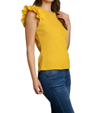 Ribbed Top In Yellow