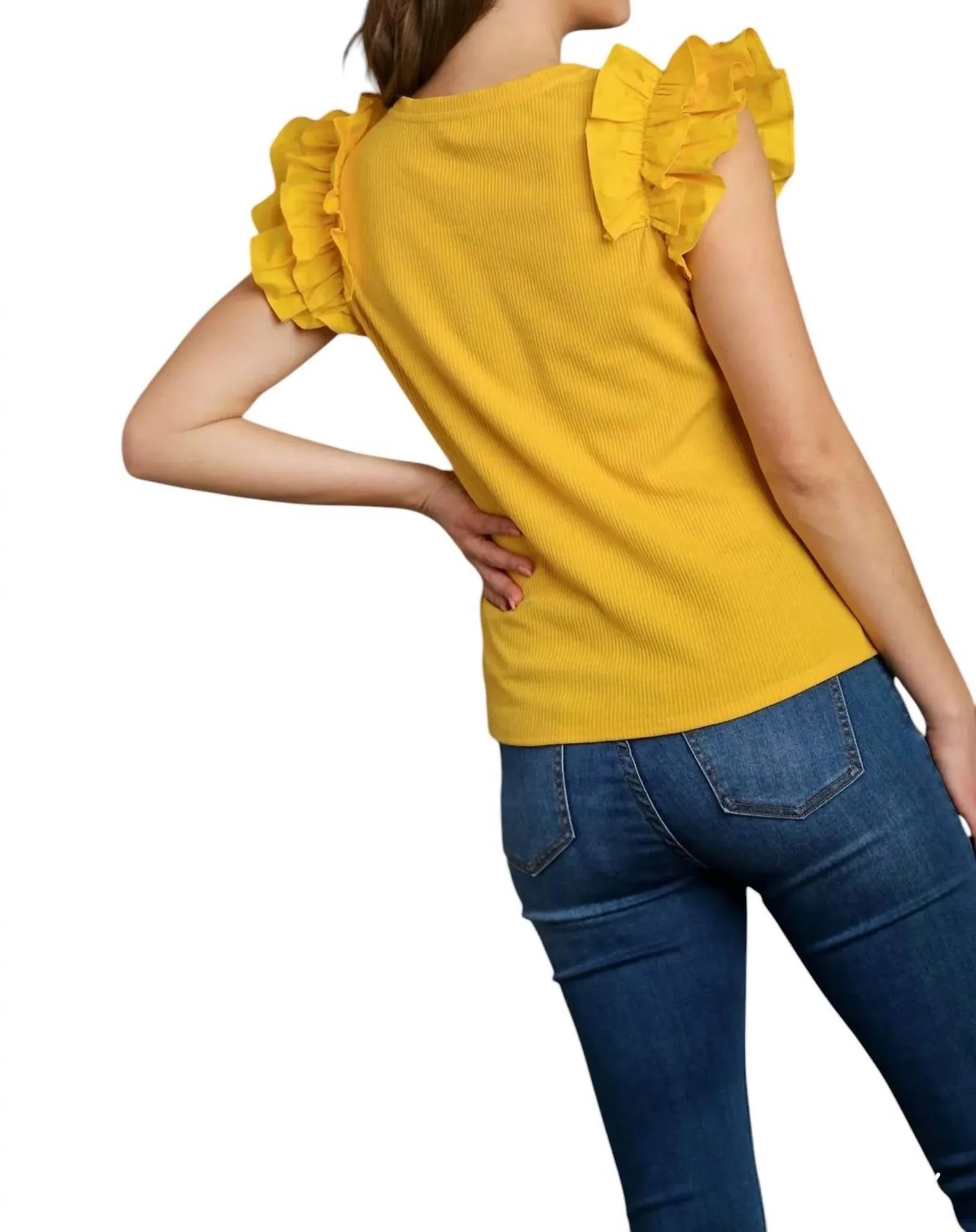 Ribbed Top In Yellow