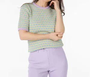 Round Neck Jacquard Sweater In Multi
