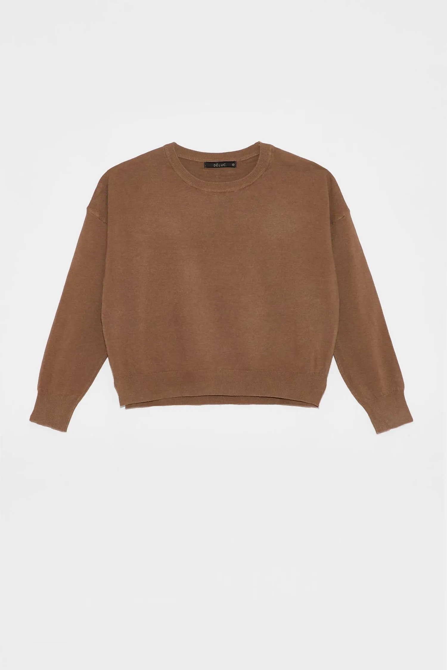 Round Neck Polly Sweater In Mink