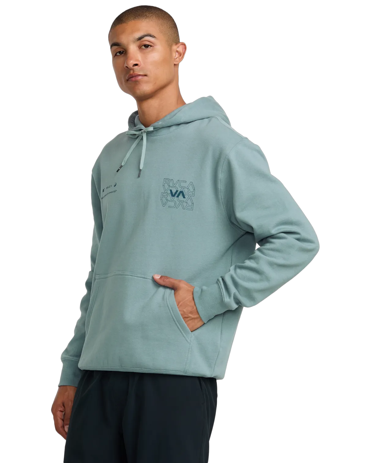 RVCA Pin Flip Hoodie in Lead
