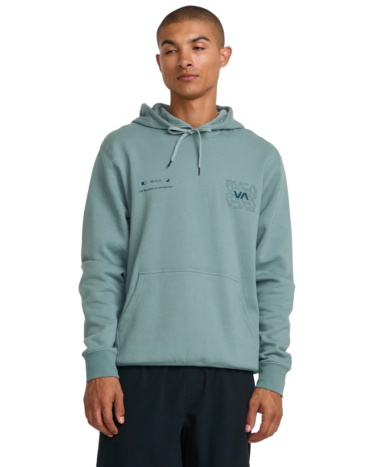 RVCA Pin Flip Hoodie in Lead