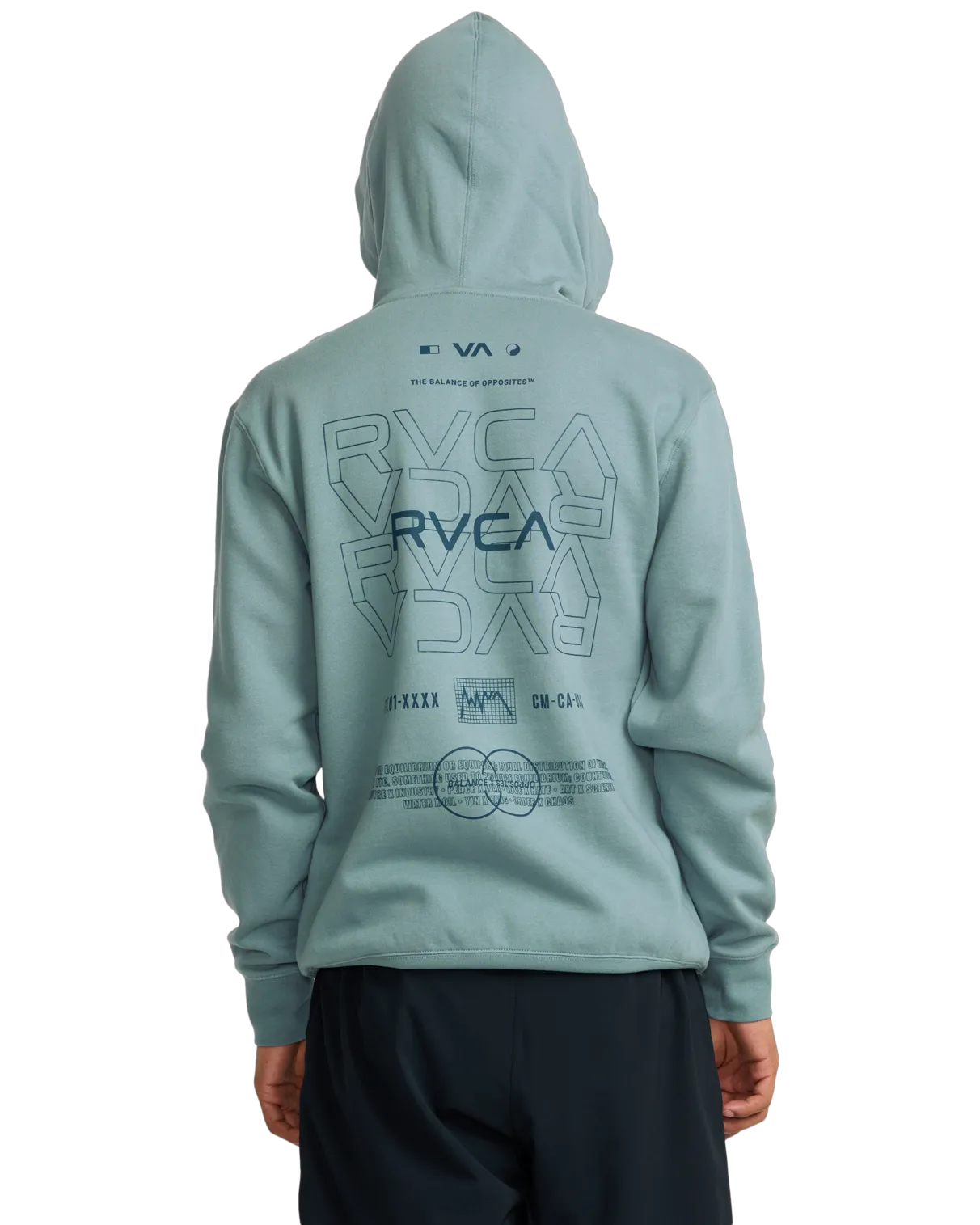 RVCA Pin Flip Hoodie in Lead
