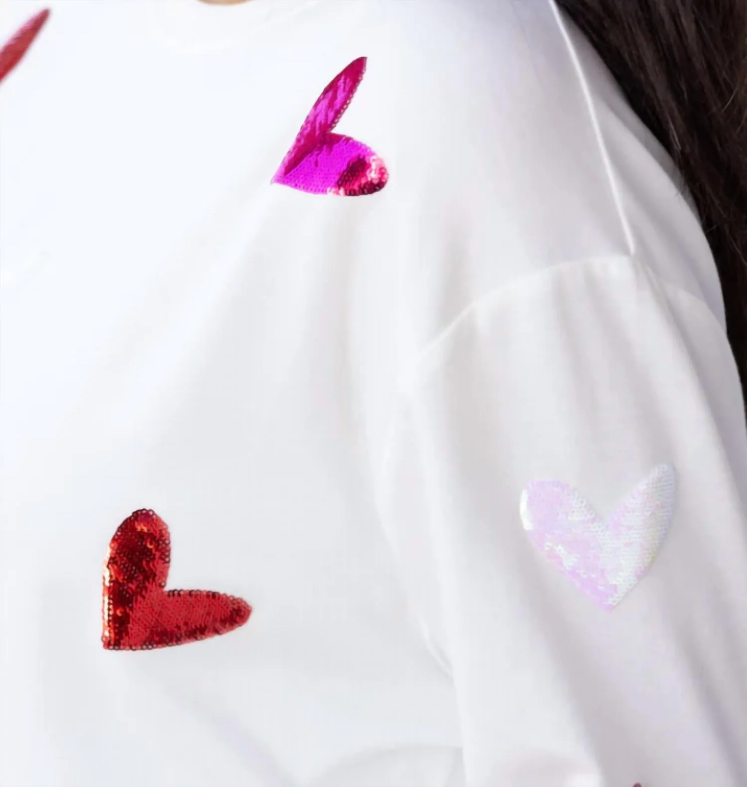 Sarah Hearts Sweatshirt In White Multi
