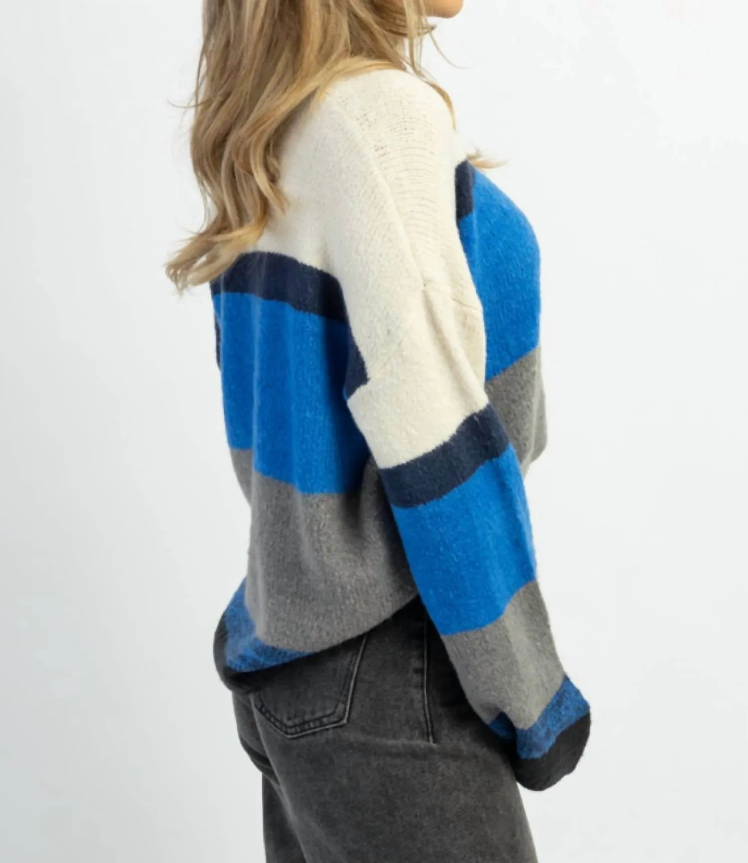 Sawyer Striped Sweater In Multiblue