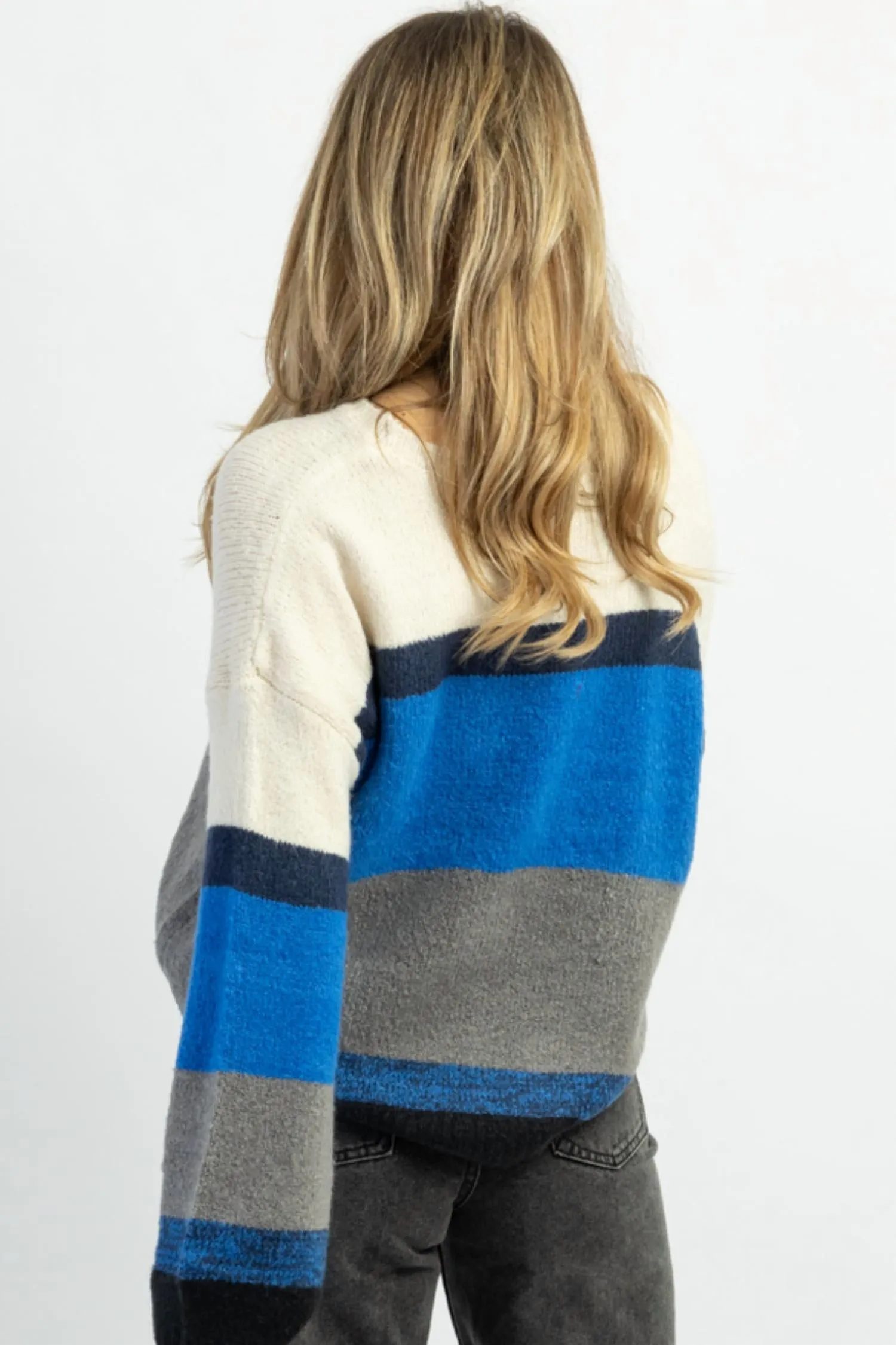 Sawyer Striped Sweater In Multiblue