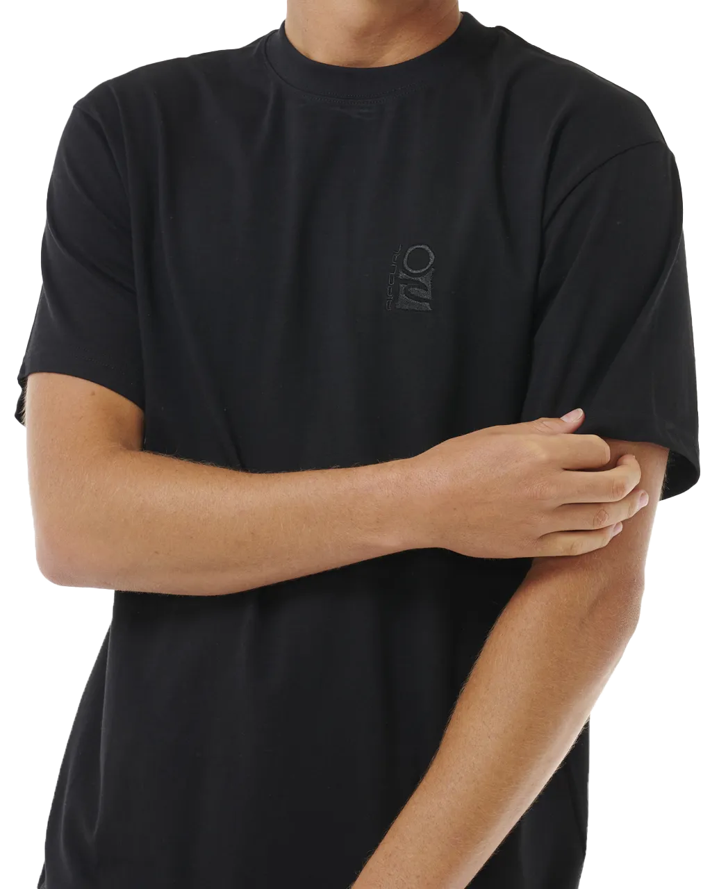 Search Embroidery T-Shirt in Black