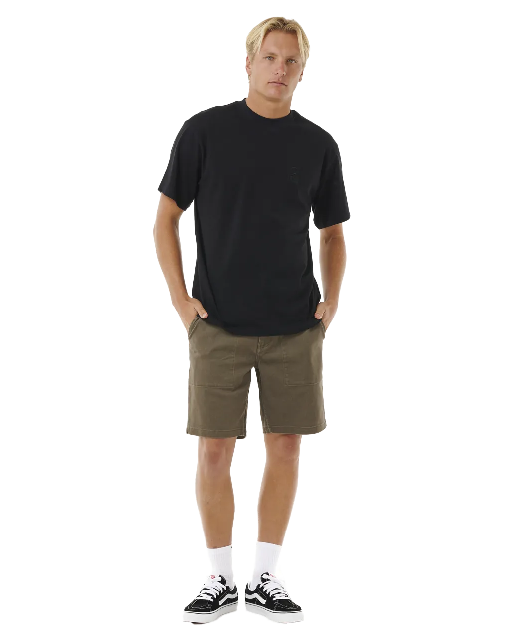 Search Embroidery T-Shirt in Black
