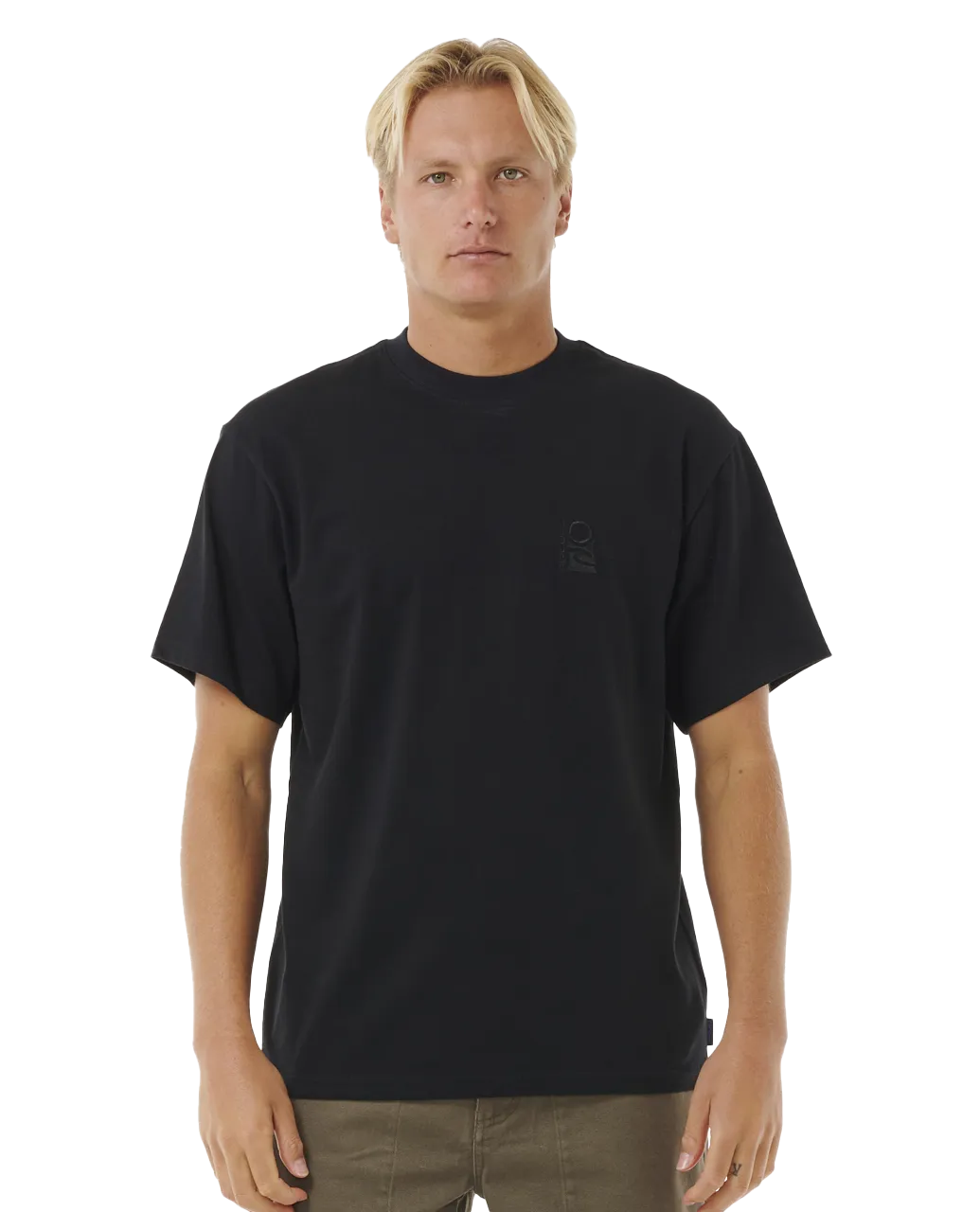 Search Embroidery T-Shirt in Black