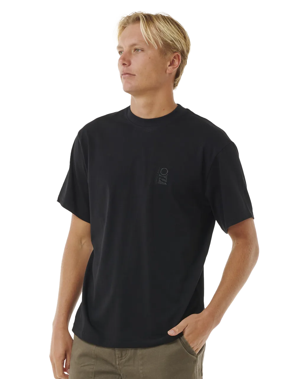 Search Embroidery T-Shirt in Black