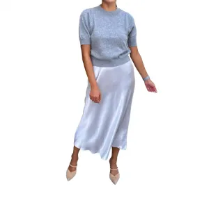 Short Sleeve Cashmere In Heather Grey