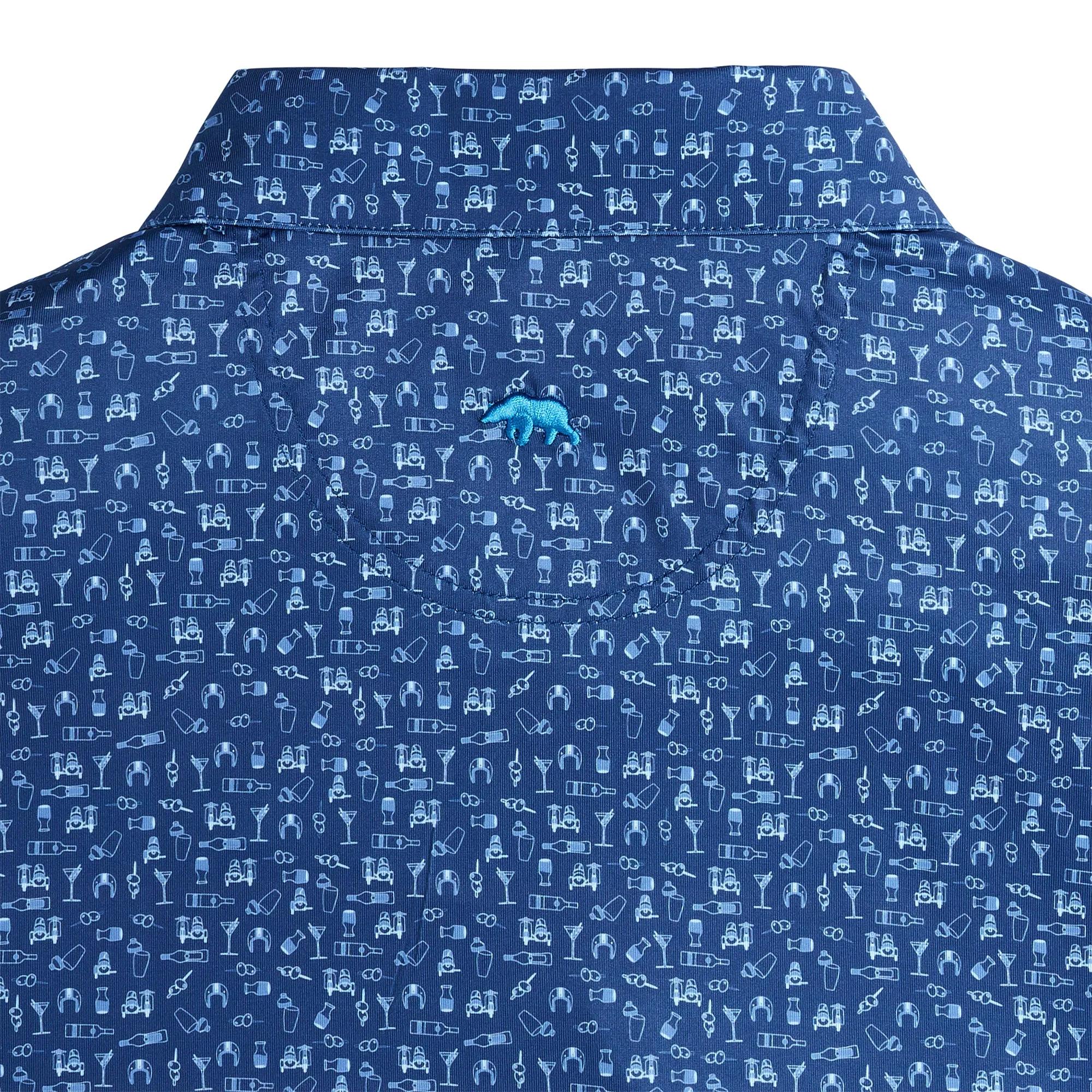 Sidecar Printed Performance Polo - Blue Horizon