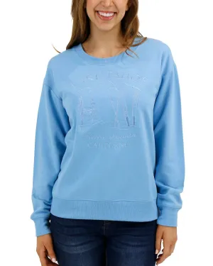 Signature Soft Embroidered Sweatshirt In Light Blue