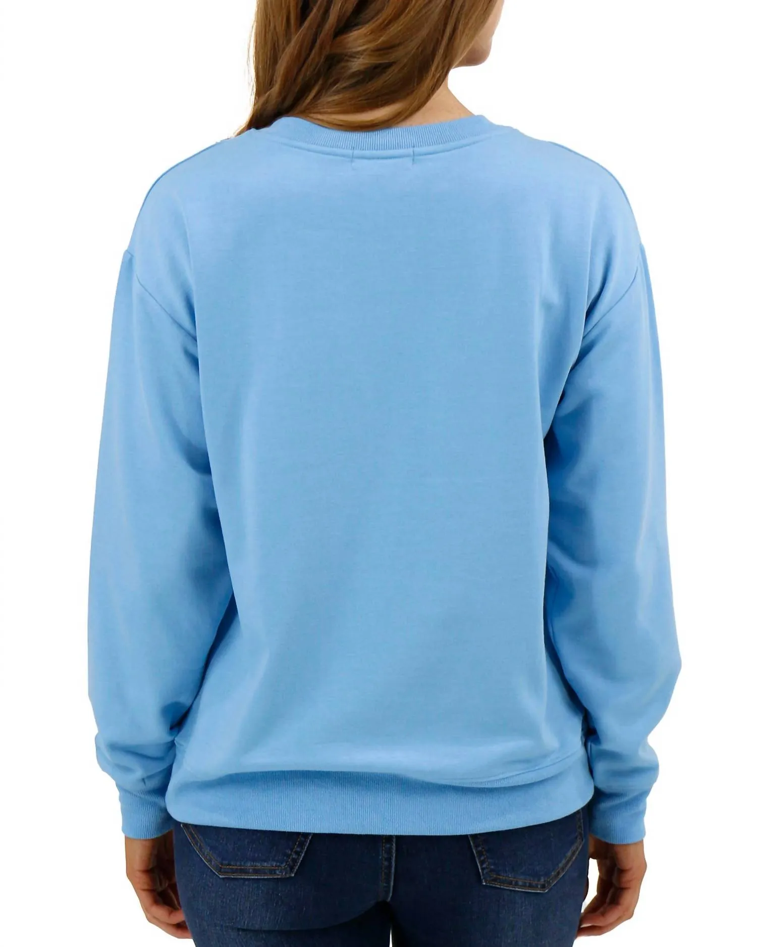 Signature Soft Embroidered Sweatshirt In Light Blue