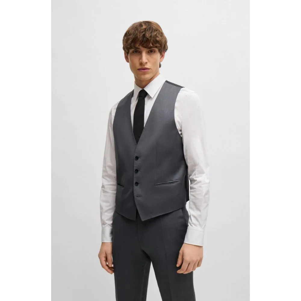 Single-breasted waistcoat in virgin-wool serge