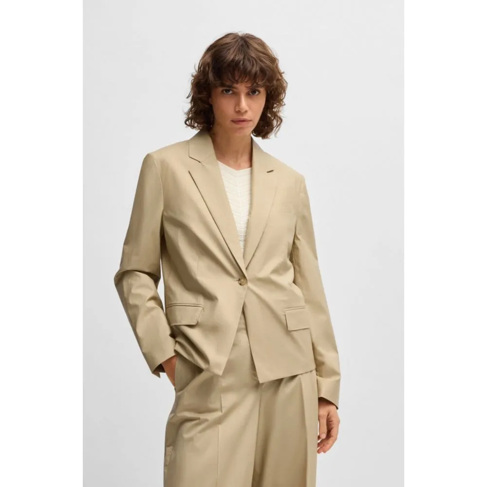 Single-button blazer in airy stretch cotton