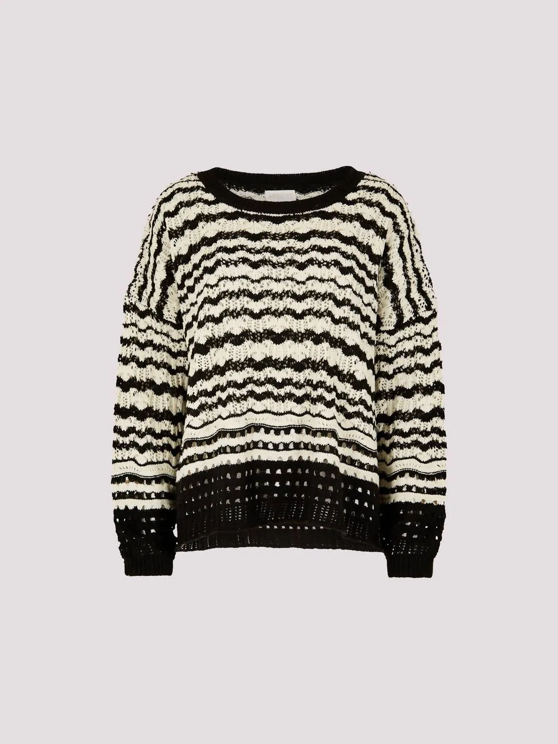 Skyline Stripe Sweater In Black/white