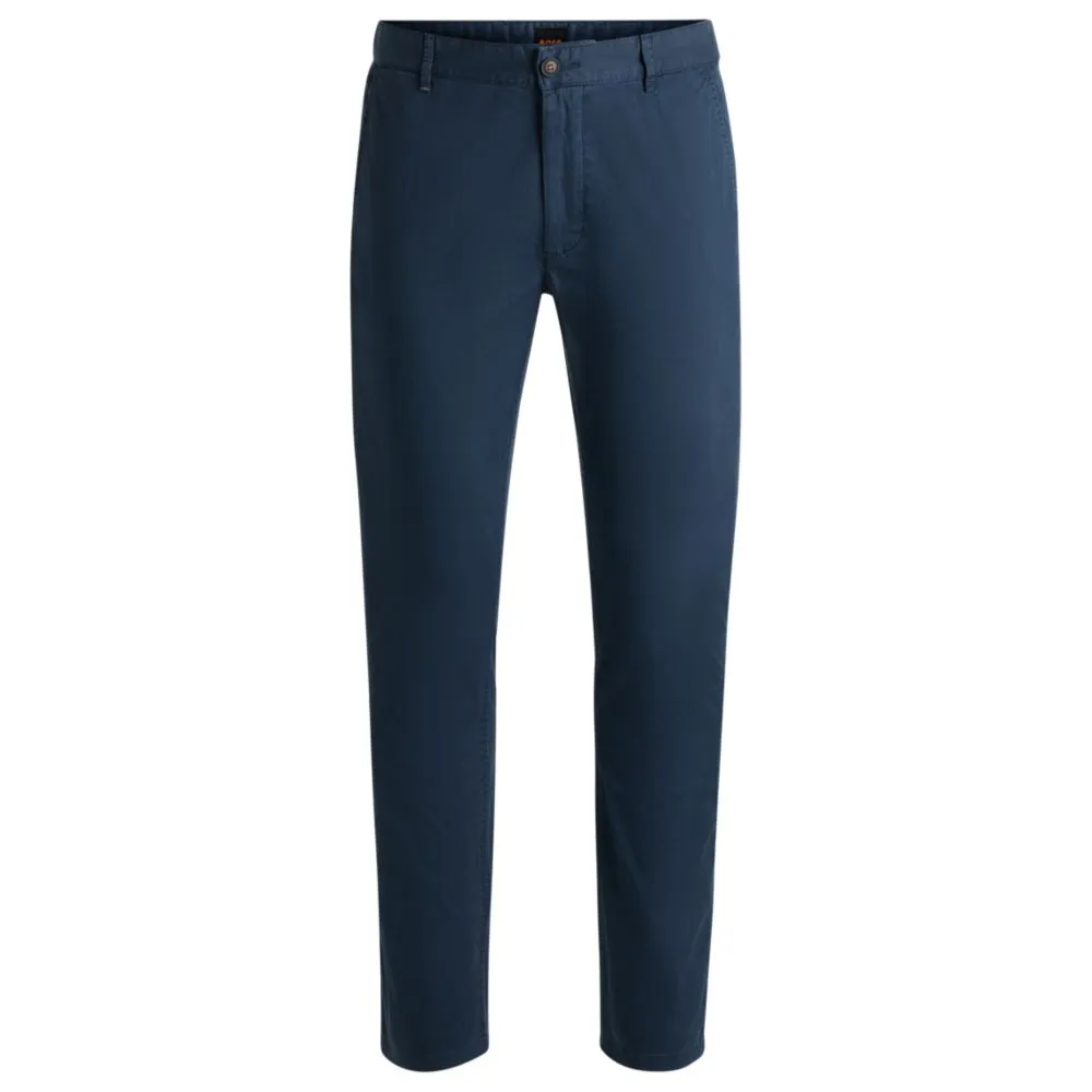 Slim-fit trousers in micro-printed stretch cotton