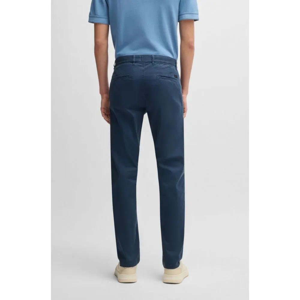 Slim-fit trousers in micro-printed stretch cotton
