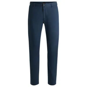 Slim-fit trousers in micro-printed stretch cotton