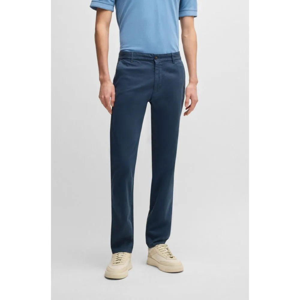 Slim-fit trousers in micro-printed stretch cotton