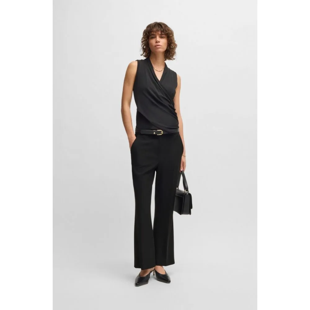 Slim-fit trousers with bootcut leg
