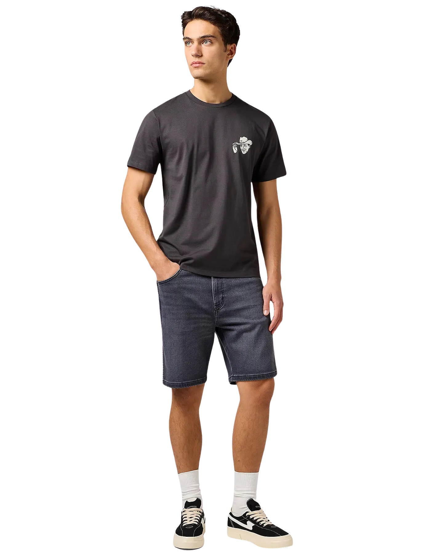 Small Graphic T-Shirt in Faded Black