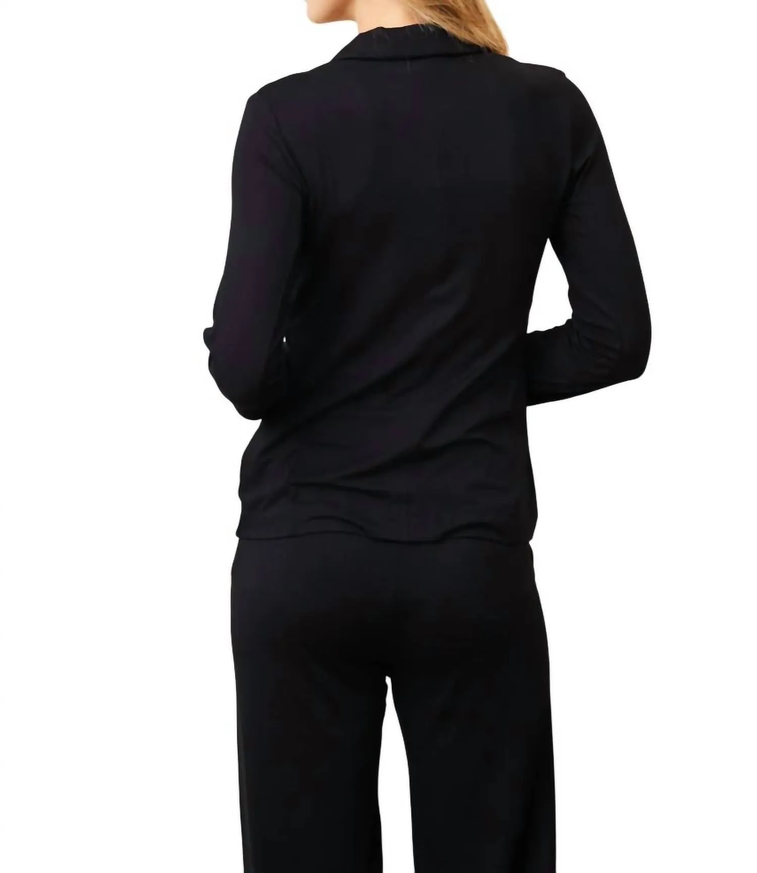 Soft Touch Two Button Blazer In Noir