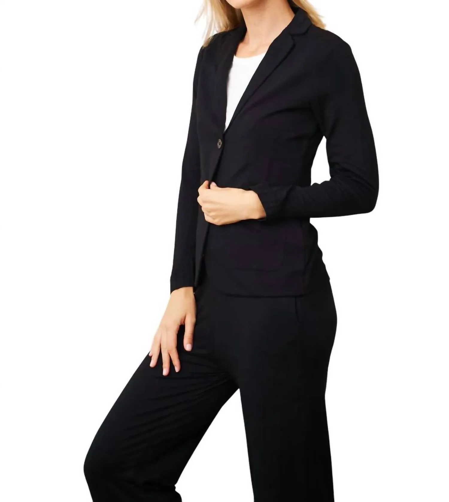 Soft Touch Two Button Blazer In Noir
