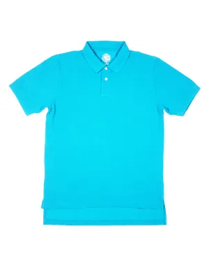 SOLID PIQUE POLO - AQUA