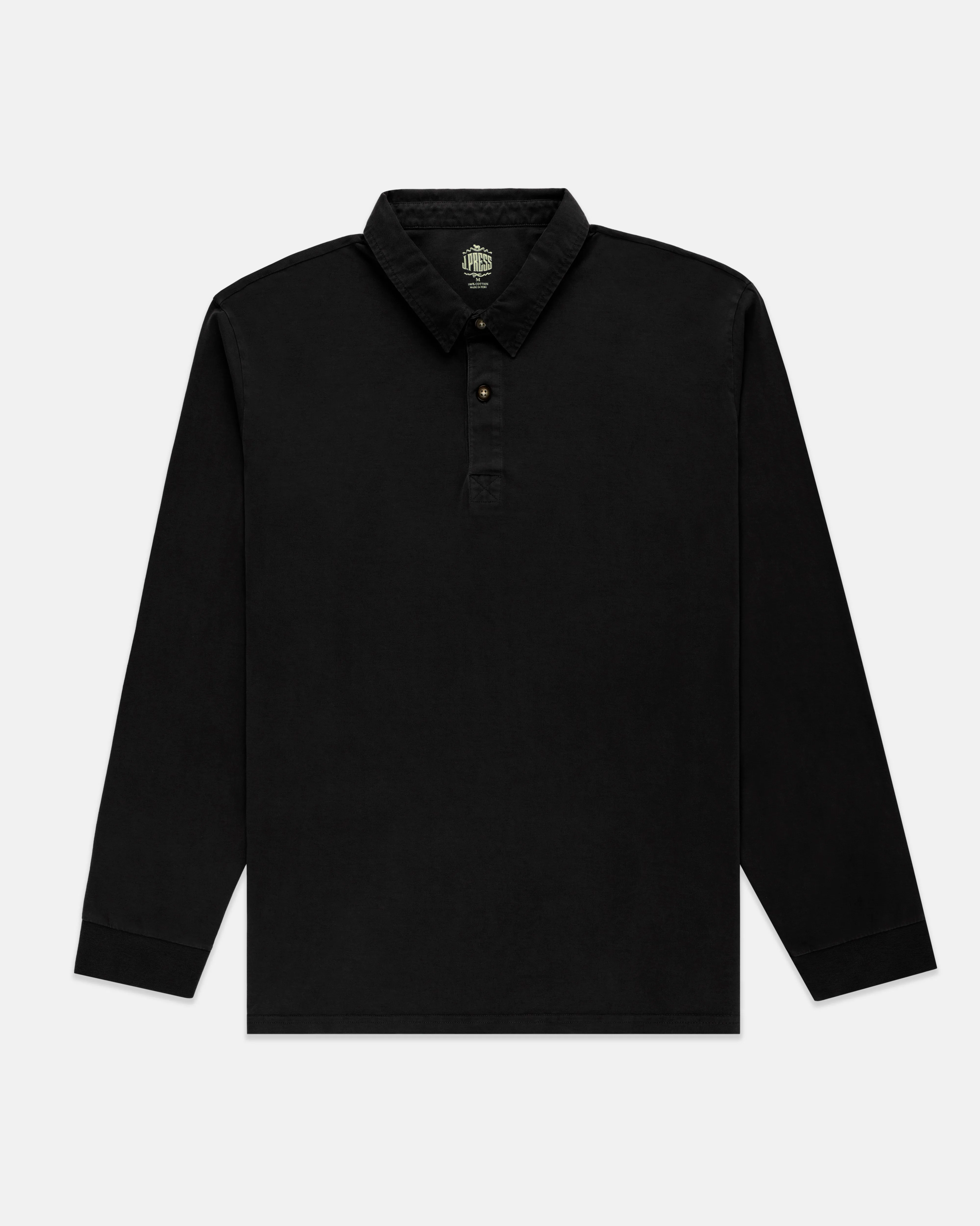 SOLID RUGBY SHIRT - BLACK