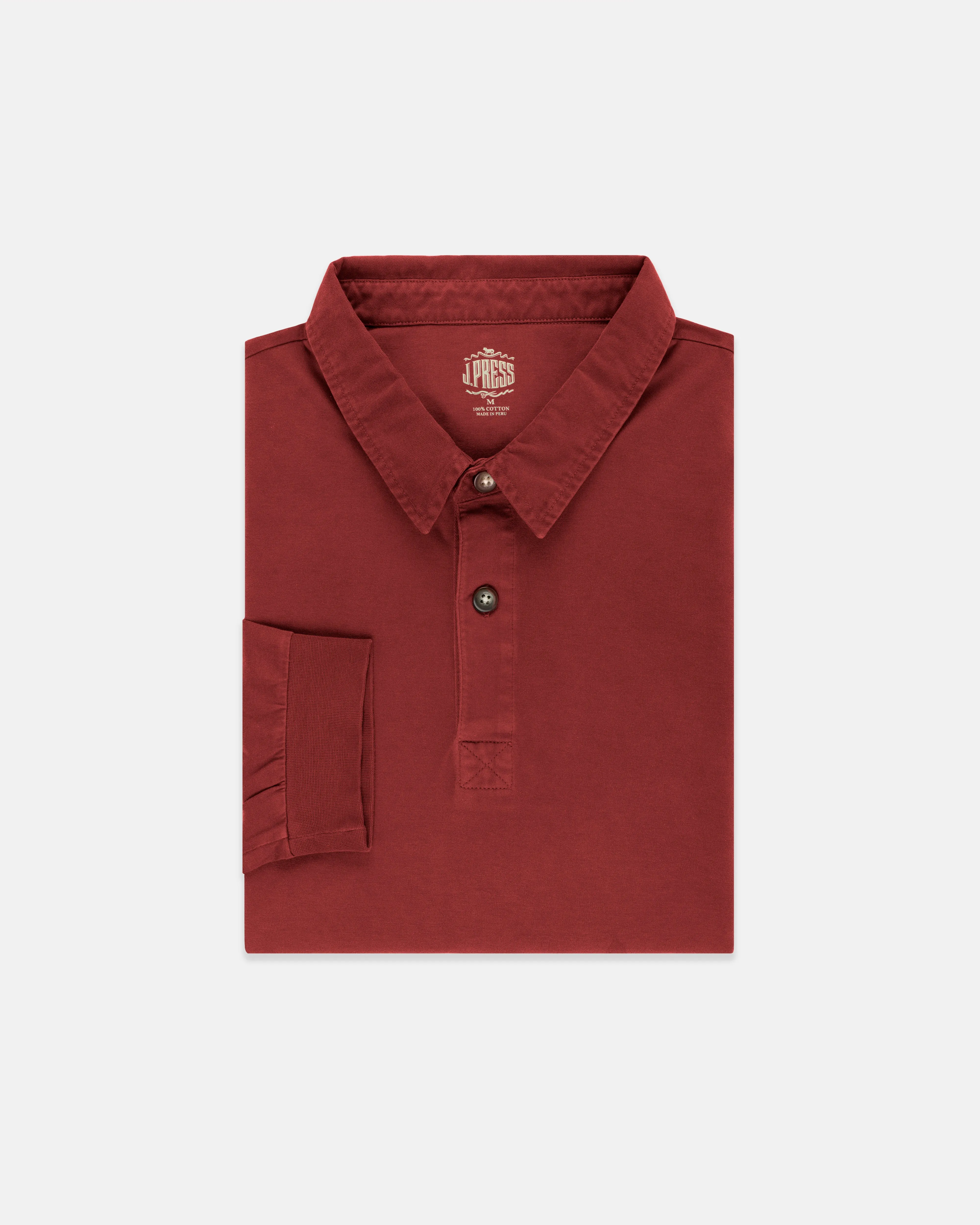 SOLID RUGBY SHIRT - DARK RED