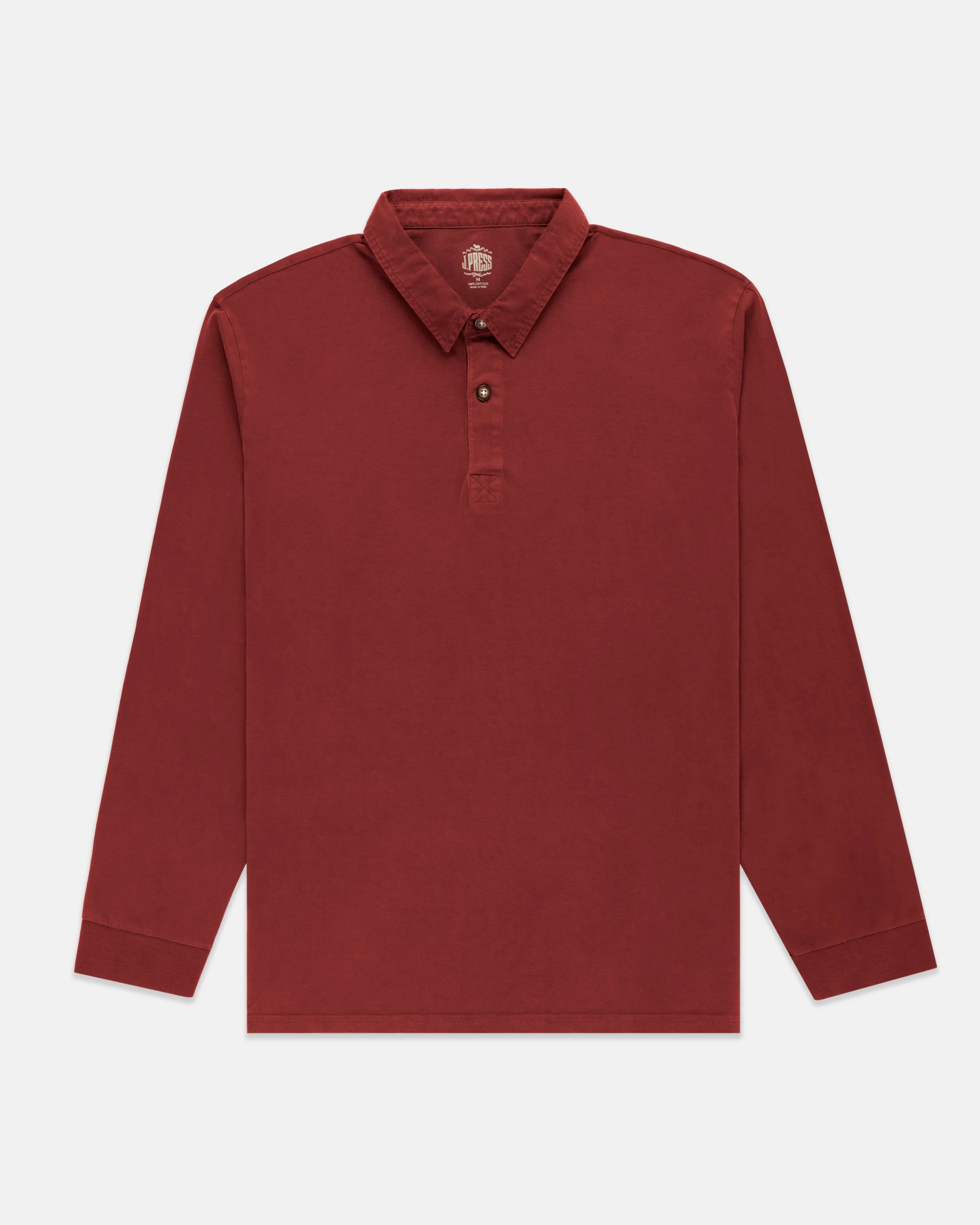 SOLID RUGBY SHIRT - DARK RED