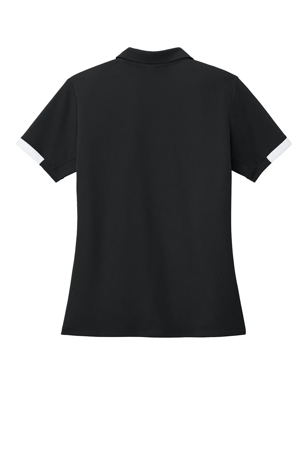 Sport-Tek Womens Club Colorblock Moisture Wicking Short Sleeve Polo Shirt - Black/White