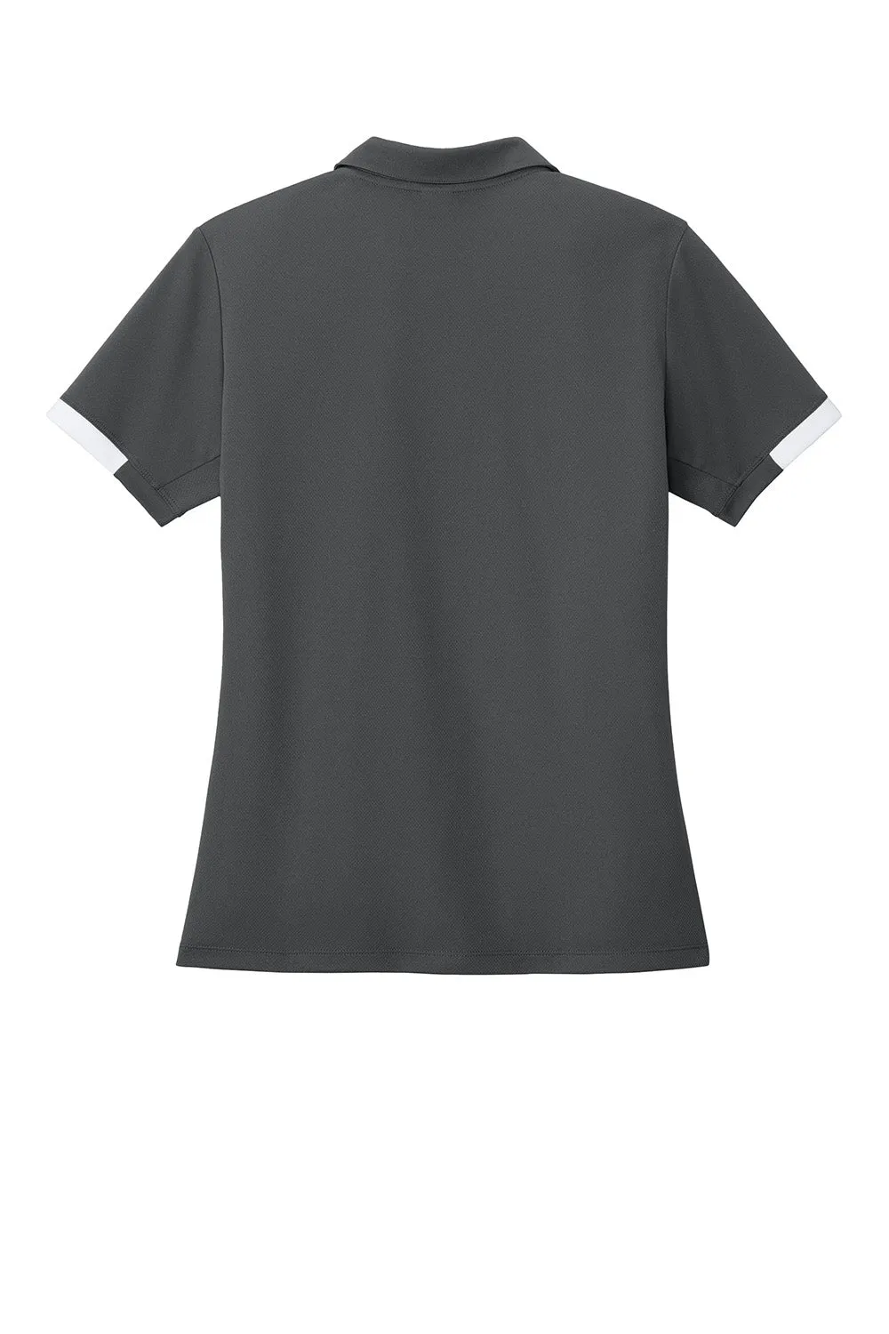 Sport-Tek Womens Club Colorblock Moisture Wicking Short Sleeve Polo Shirt - Iron Grey/White