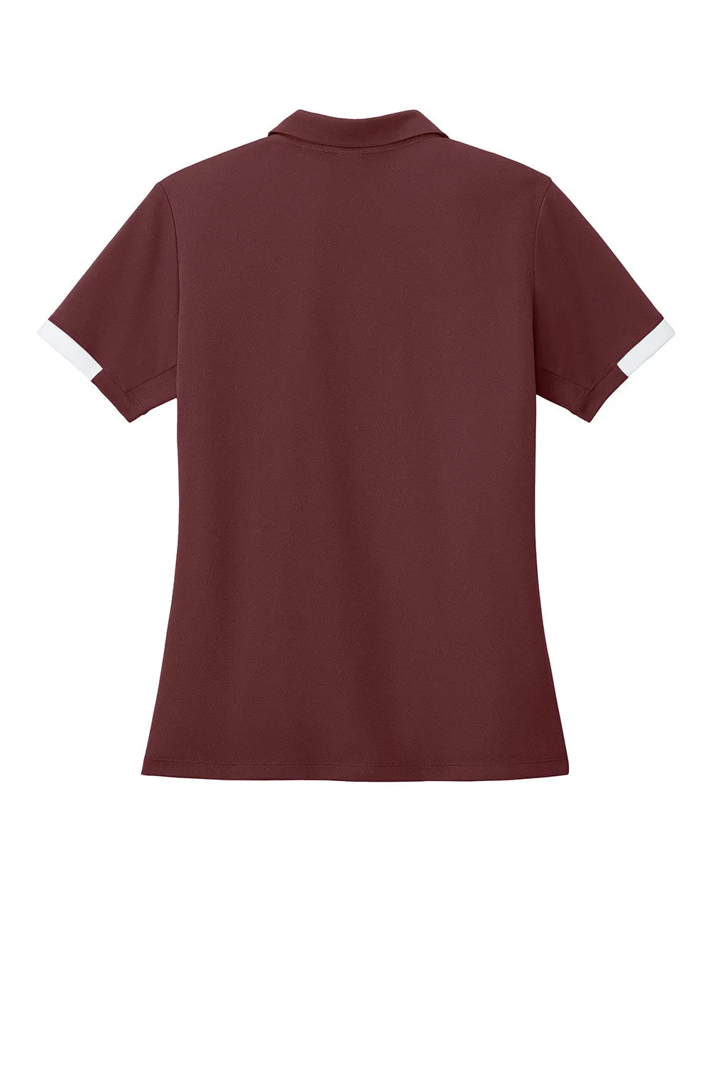 Sport-Tek Womens Club Colorblock Moisture Wicking Short Sleeve Polo Shirt - Maroon/White
