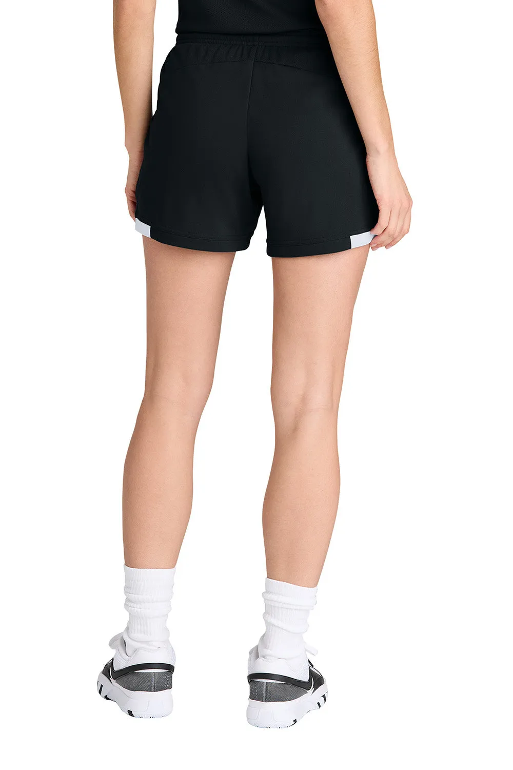 Sport-Tek Womens Club Moisture Wicking Shorts - Black/White