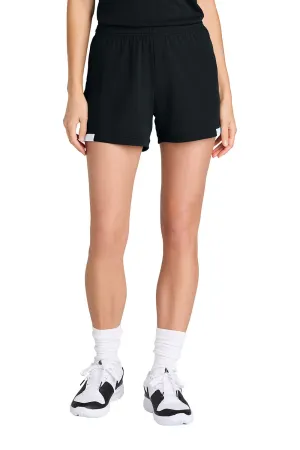 Sport-Tek Womens Club Moisture Wicking Shorts - Black/White