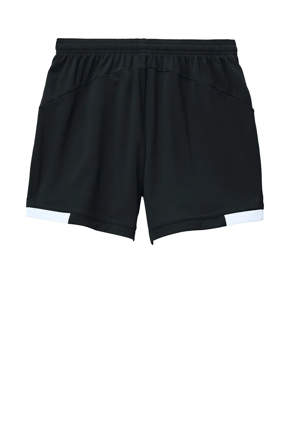 Sport-Tek Womens Club Moisture Wicking Shorts - Black/White