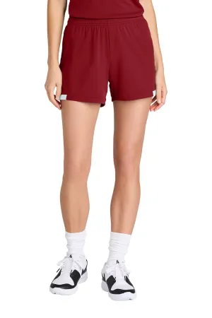 Sport-Tek Womens Club Moisture Wicking Shorts - Deep Red/White