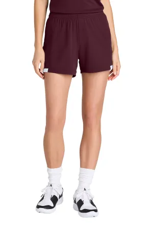 Sport-Tek Womens Club Moisture Wicking Shorts - Maroon/White