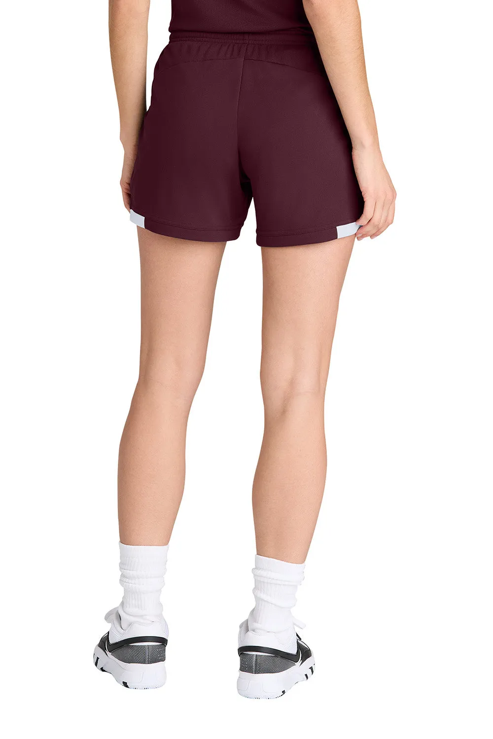 Sport-Tek Womens Club Moisture Wicking Shorts - Maroon/White