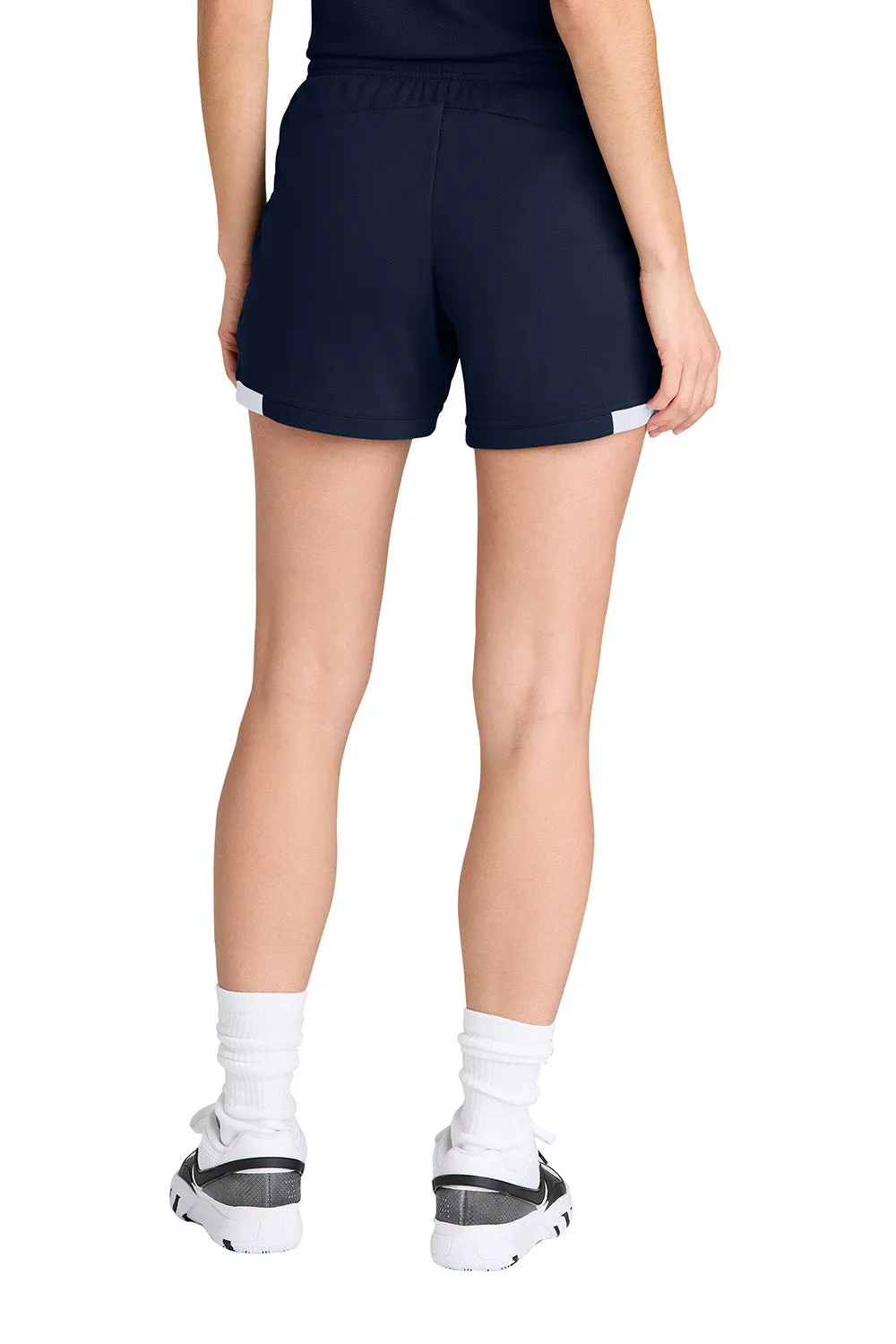 Sport-Tek Womens Club Moisture Wicking Shorts - True Navy Blue/White