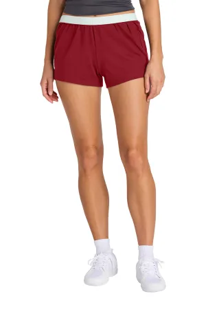 Sport-Tek Womens Jersey Knit Squad Shorts - Deep Red