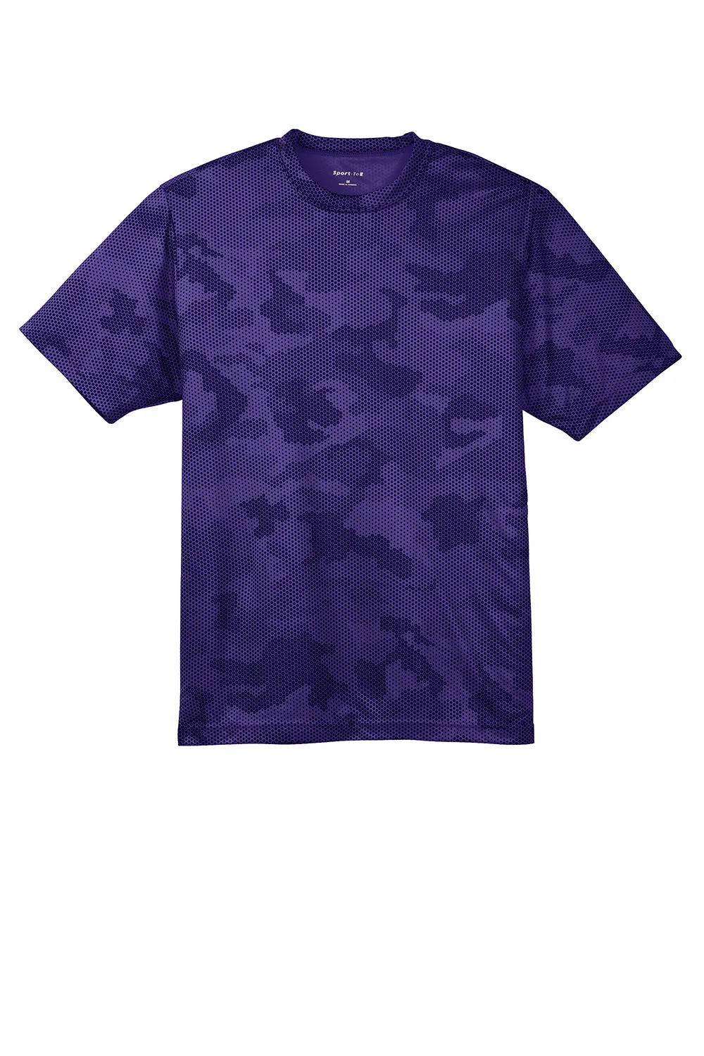 Sport-Tek Youth CamoHex Moisture Wicking Short Sleeve Crewneck T-Shirt - Purple
