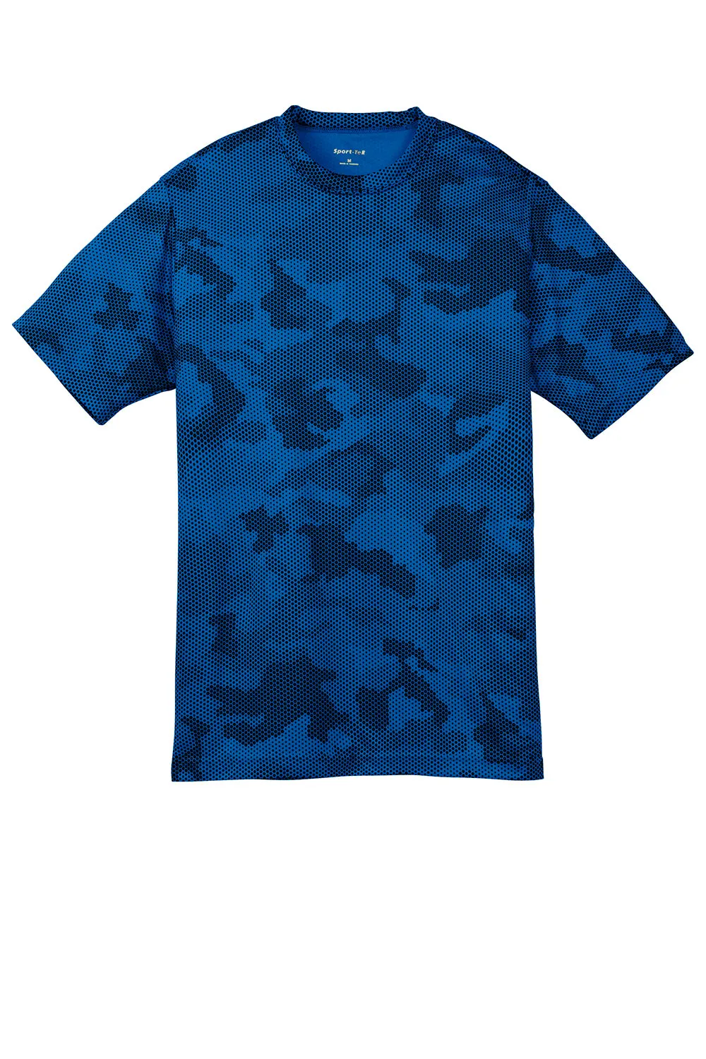 Sport-Tek Youth CamoHex Moisture Wicking Short Sleeve Crewneck T-Shirt - True Royal Blue