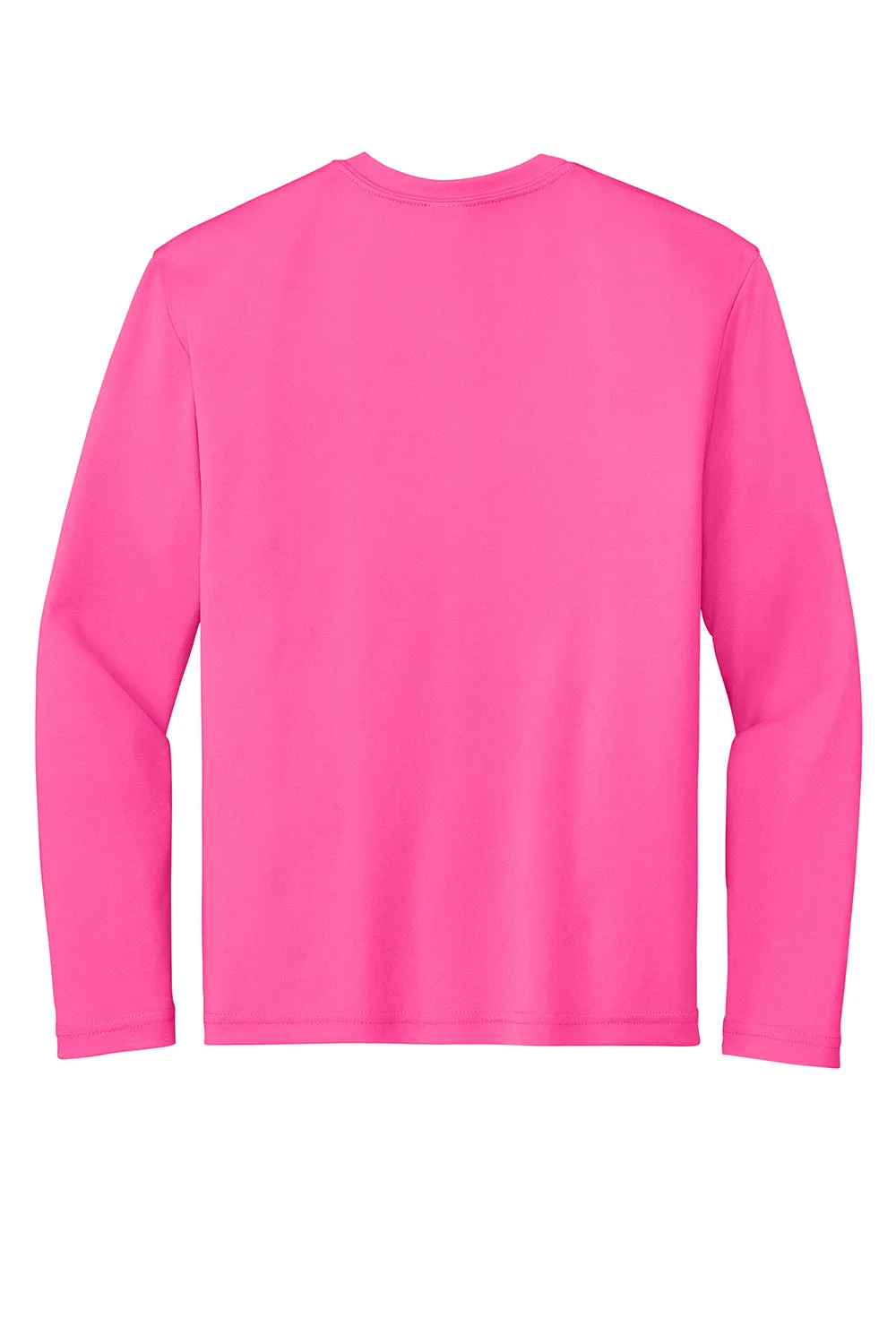 Sport-Tek Youth Competitor Moisture Wicking Long Sleeve Crewneck T-Shirt - Neon Pink