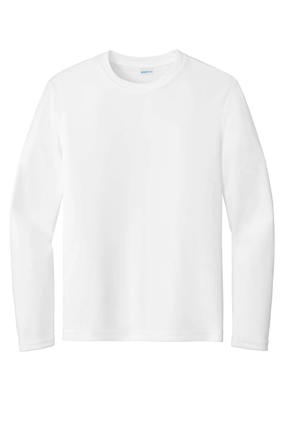 Sport-Tek Youth Competitor Moisture Wicking Long Sleeve Crewneck T-Shirt - White