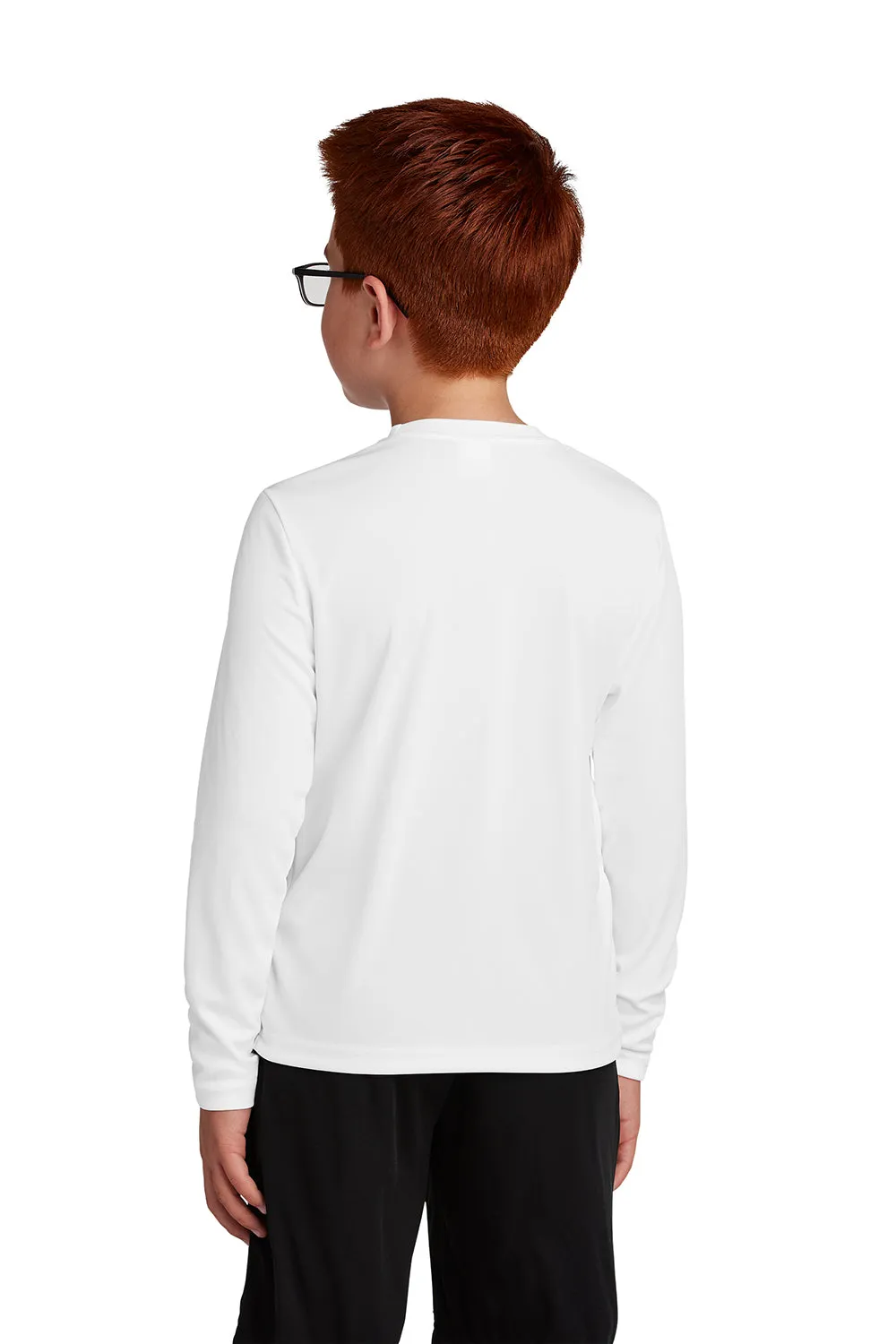 Sport-Tek Youth Competitor Moisture Wicking Long Sleeve Crewneck T-Shirt - White